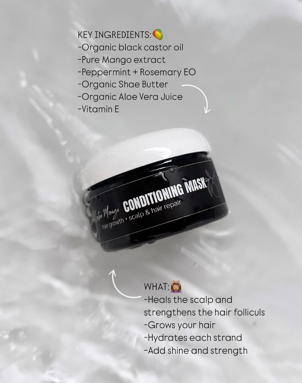 Black Castor Mango - Deep Conditioning Growth - Scalp + Hair Mask